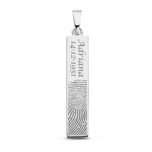 bar as hanger met vingerafdruk zilver