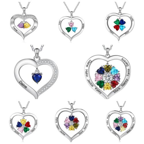 hartjes ketting 1 tot 8 namen